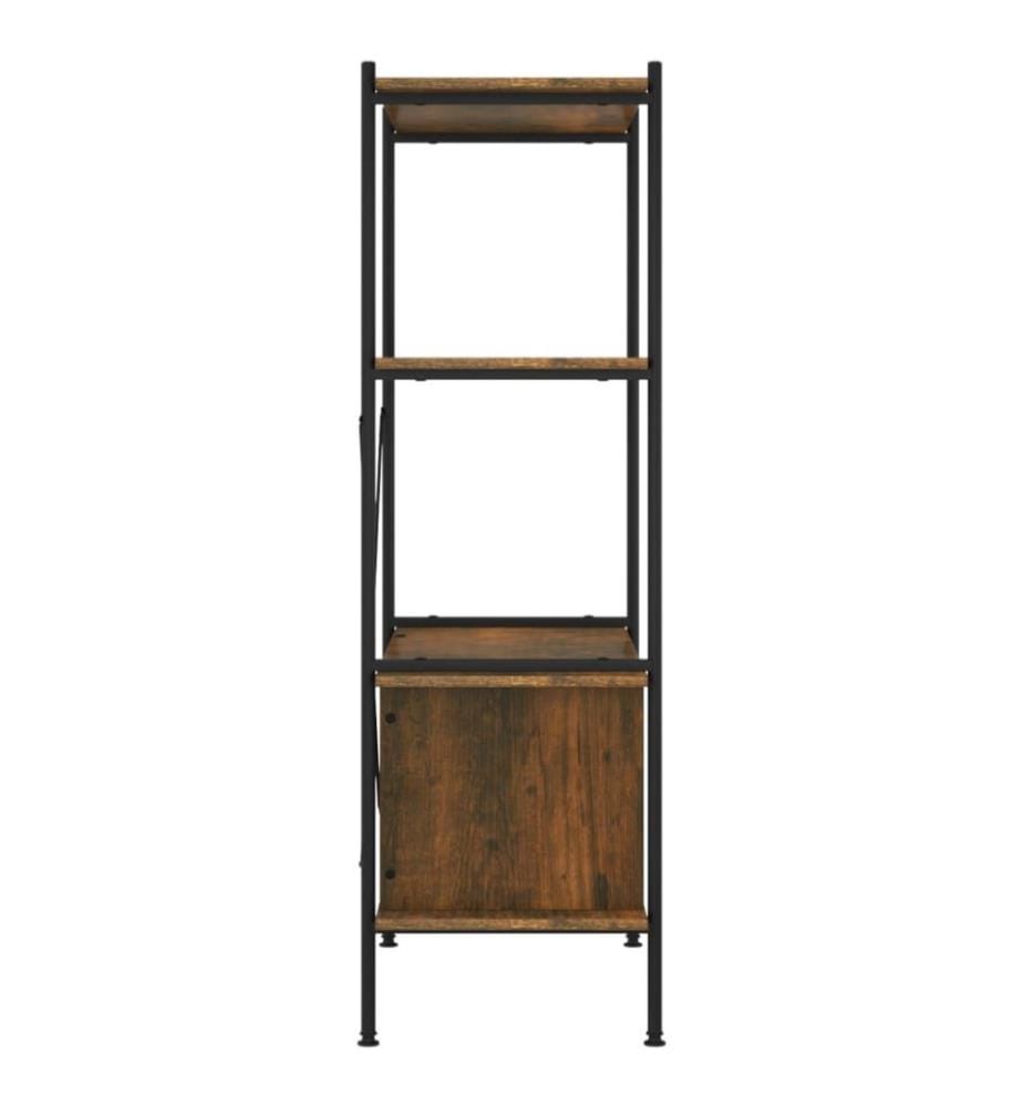 Regal mit 4 Böden und Schrank 80x40x130 cm Stahl Holzwerkstoff