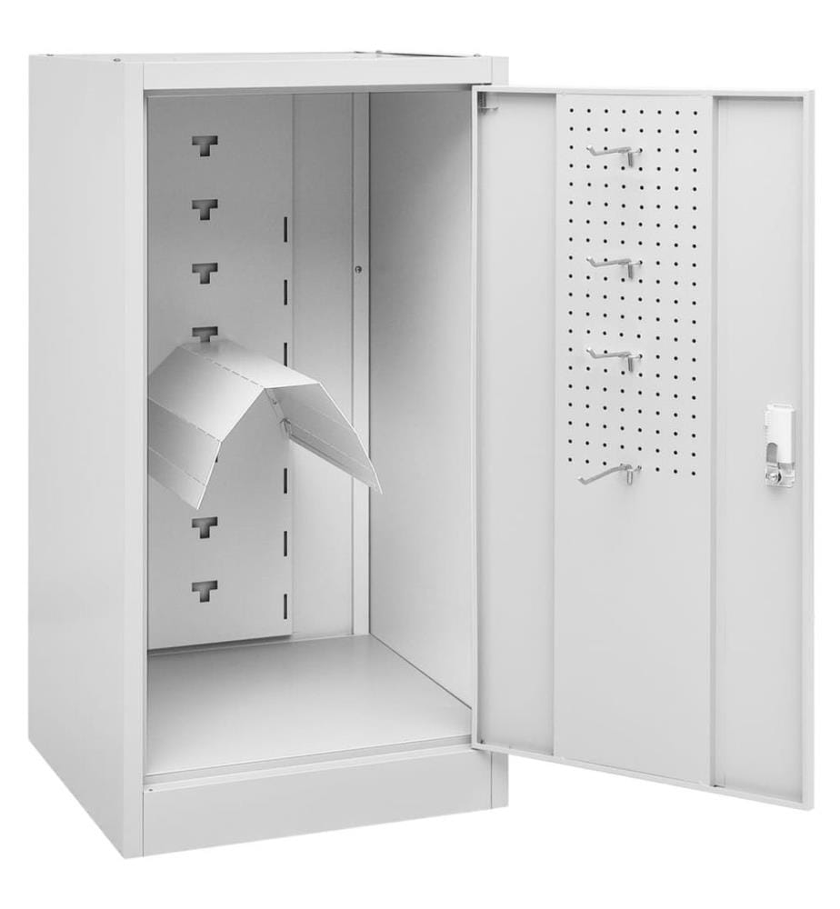 Sattelschrank Hellgrau 53x53x105 cm Stahl