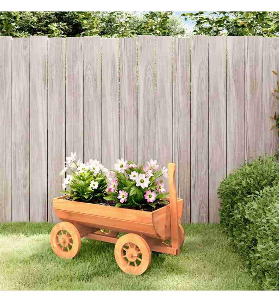 Chariot décoratif 70x43x54 cm bois massif de sapin