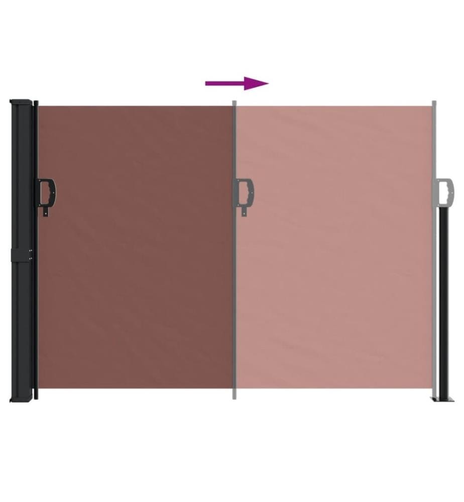Auvent latéral rétractable marron 140x500 cm