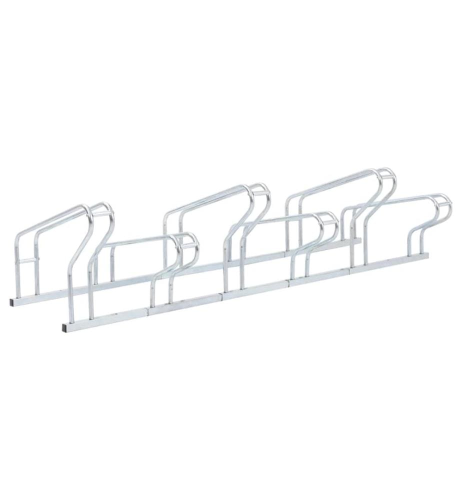 Support de vélo au sol autoportant pour 6 vélos acier galvanisé