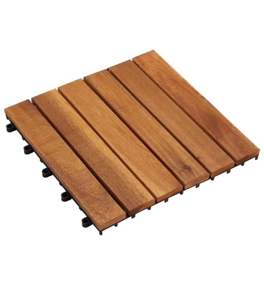 10 x Fliese aus Akazienholz 30 x 30 cm vertikales Muster