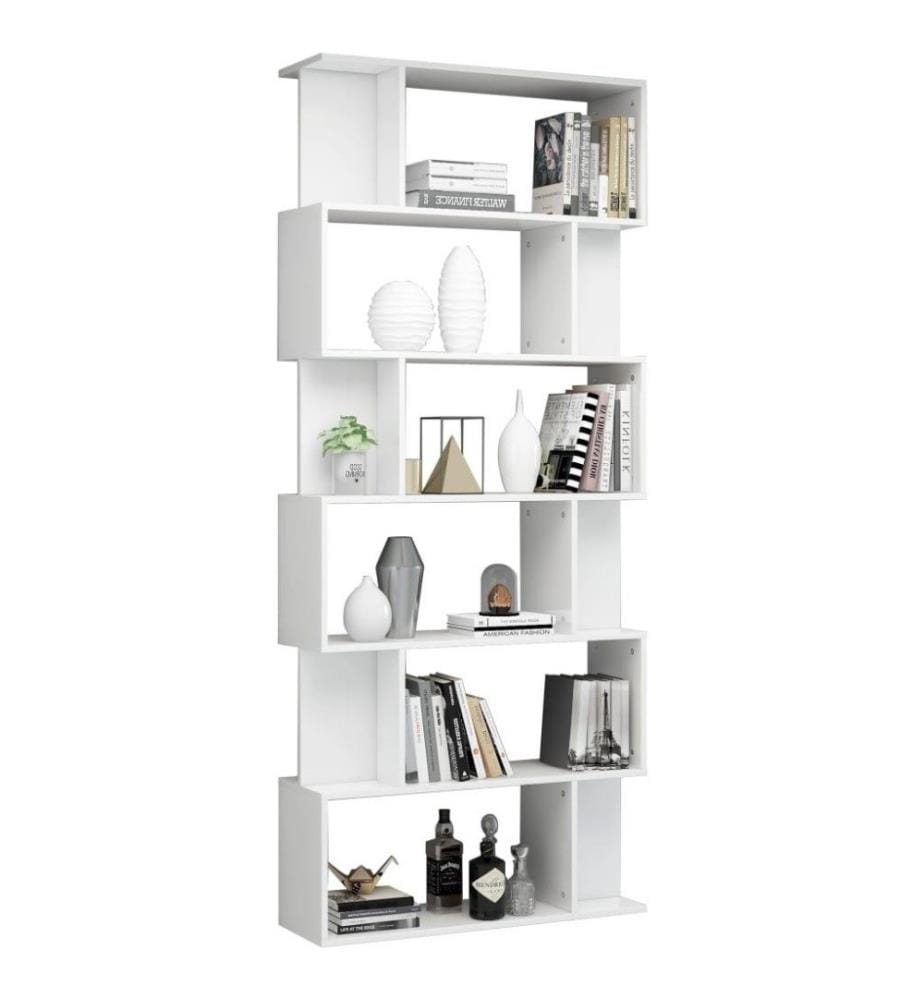 Bücherregal/Raumteiler Hochglanz-Weiss 80x24x192 cm