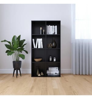 Bücherregal/Sideboard Schwarz 66×30×130 cm Holzwerkstoff