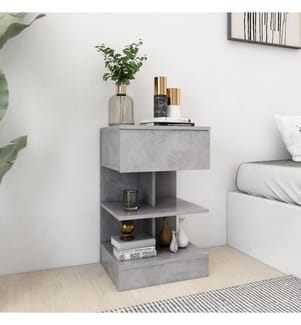 Table de chevet Gris béton 40x35x65 cm Aggloméré