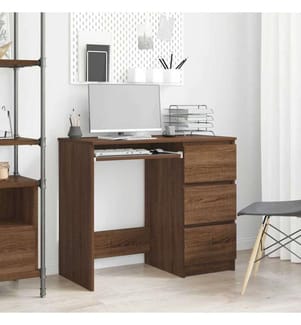Schreibtisch Braun Eichen-Optik 90x45x76 cm Holzwerkstoff