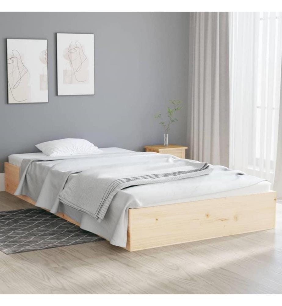 Cadre de lit Bois massif 100x200 cm