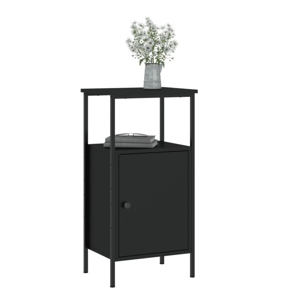 Tables de chevet 2 pcs noir 41x31x80 cm bois d'ingénierie
