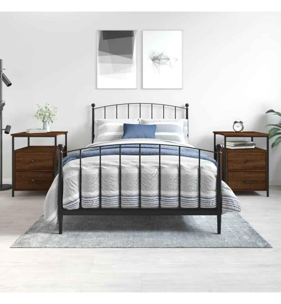 Nachttische 2 Stk. Braun Eichen-Optik 44x45x60 cm Holzwerkstoff