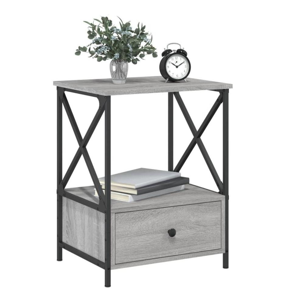 Nachttische 2 Stk. Grau Sonoma 50x41x65 cm Holzwerkstoff