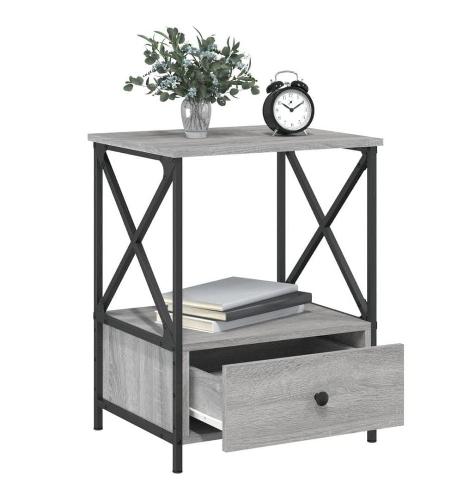 Nachttische 2 Stk. Grau Sonoma 50x41x65 cm Holzwerkstoff