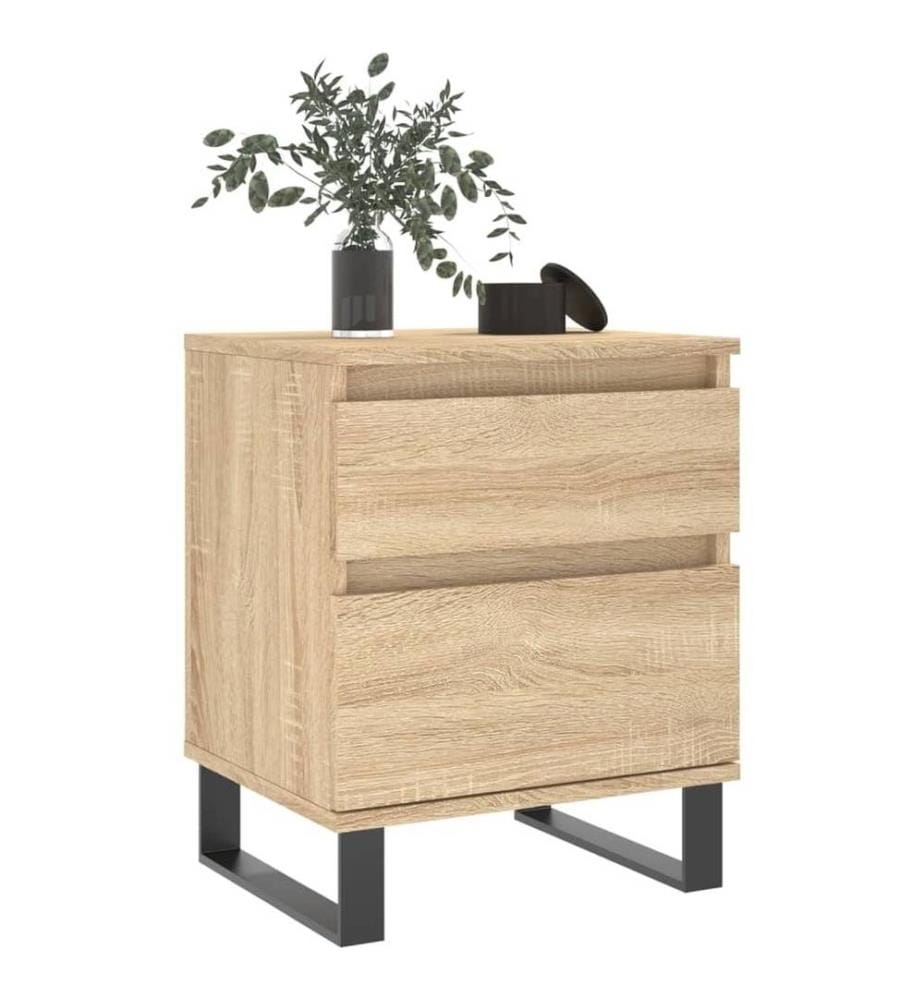 Nachttische 2 Stk. Sonoma-Eiche 40x35x50 cm Holzwerkstoff