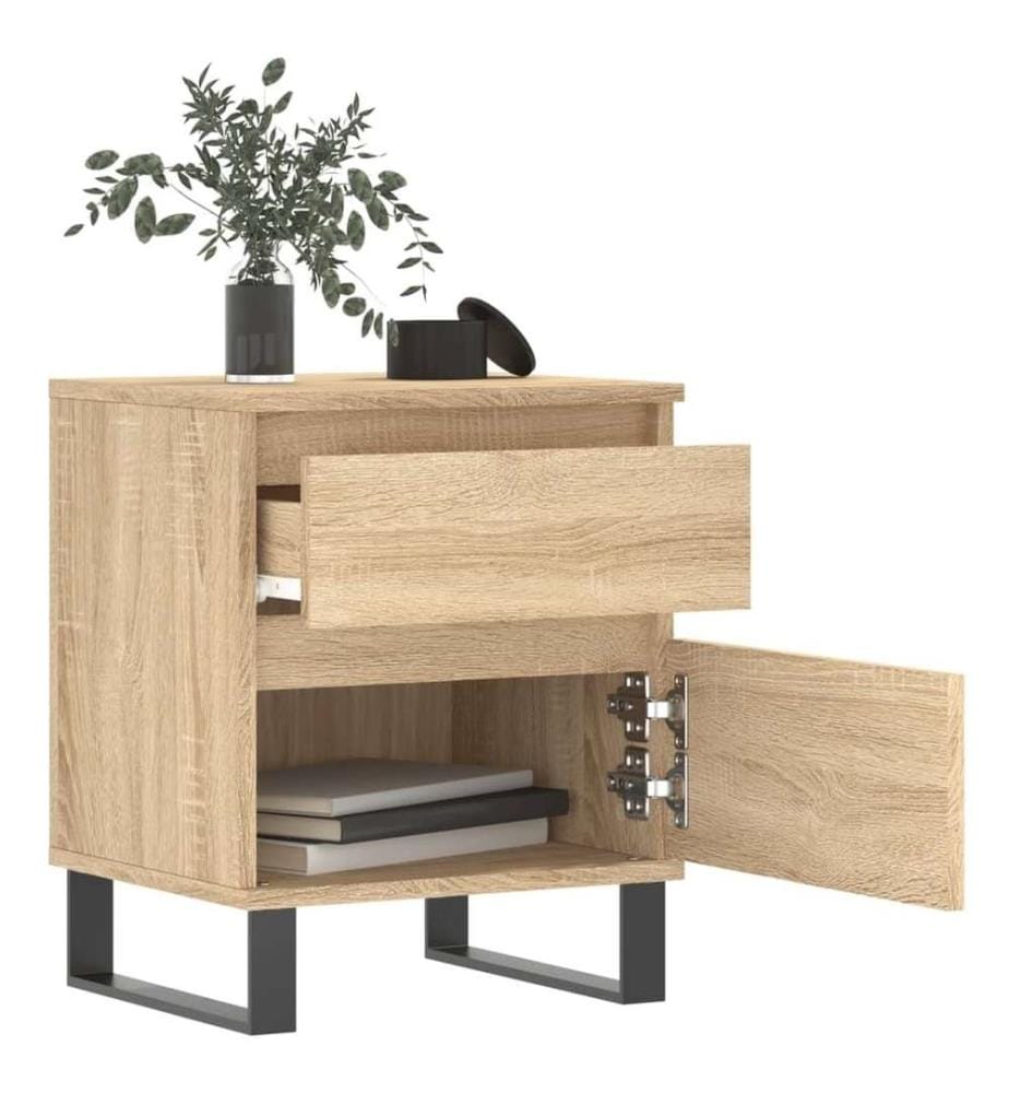 Nachttische 2 Stk. Sonoma-Eiche 40x35x50 cm Holzwerkstoff