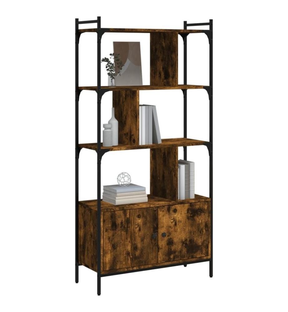 Bücherregal mit Tür Räuchereiche 76,5x30x154,5 cm Holzwerkstoff