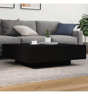 Table basse avec lumières LED noir 100x100x31 cm