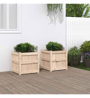 Jardinières 2 pcs bois de pin massif