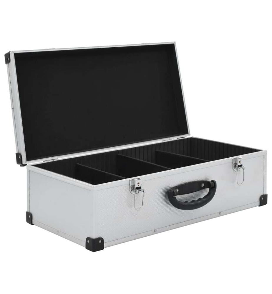 CD-Koffer für 80 CDs Aluminium ABS Silbern