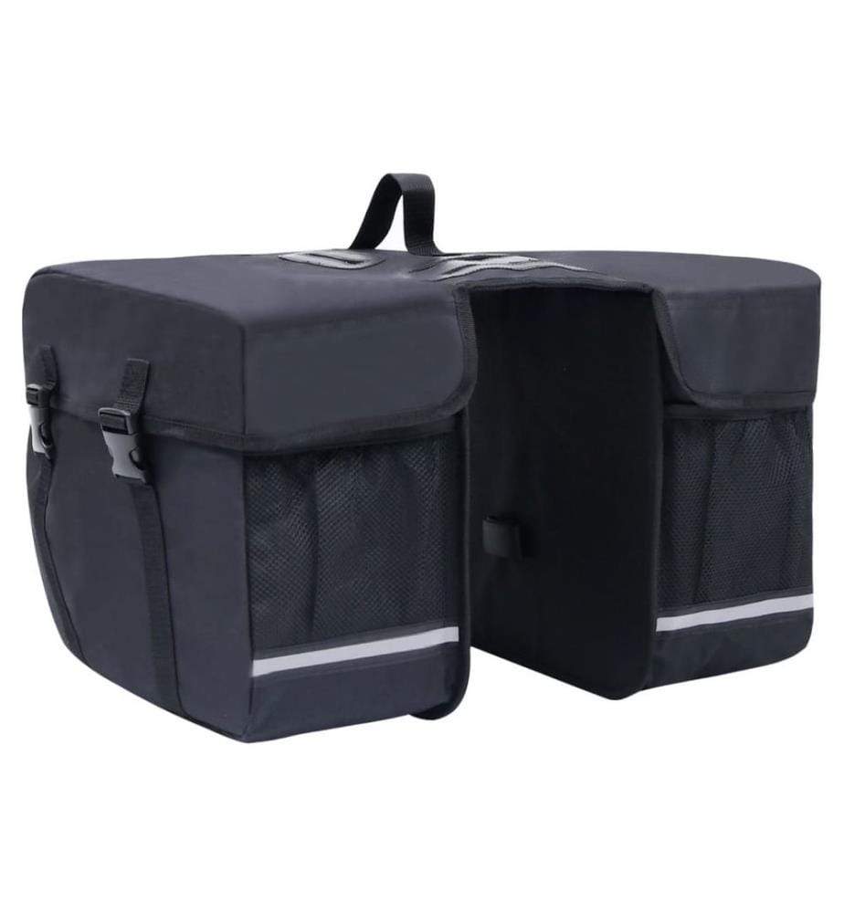 Doppel-Fahrradtasche für Gepäckträger Wasserdicht 35 L Schwarz