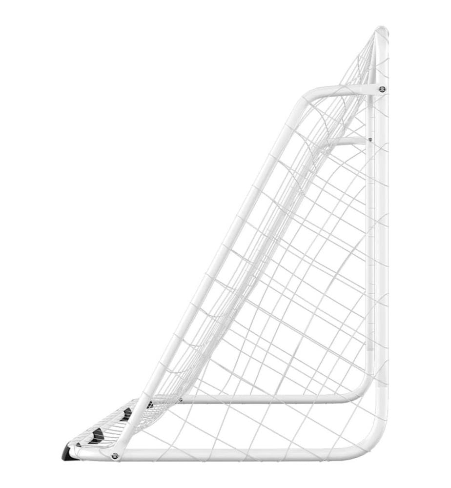 Fussballtor mit Netz Weiss 180x90x120 cm Stahl