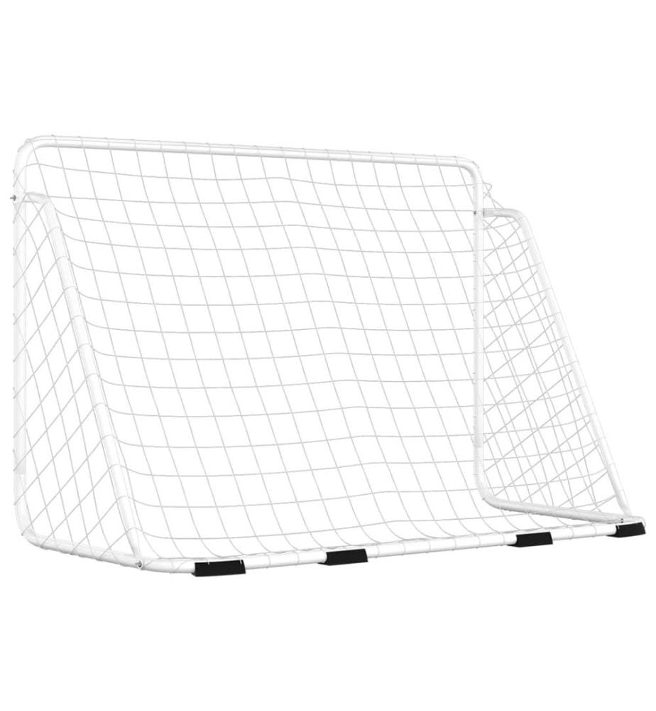 Fussballtor mit Netz Weiss 180x90x120 cm Stahl