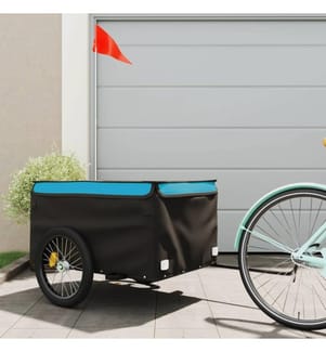 Remorque de vélo noir et bleu 45 kg fer