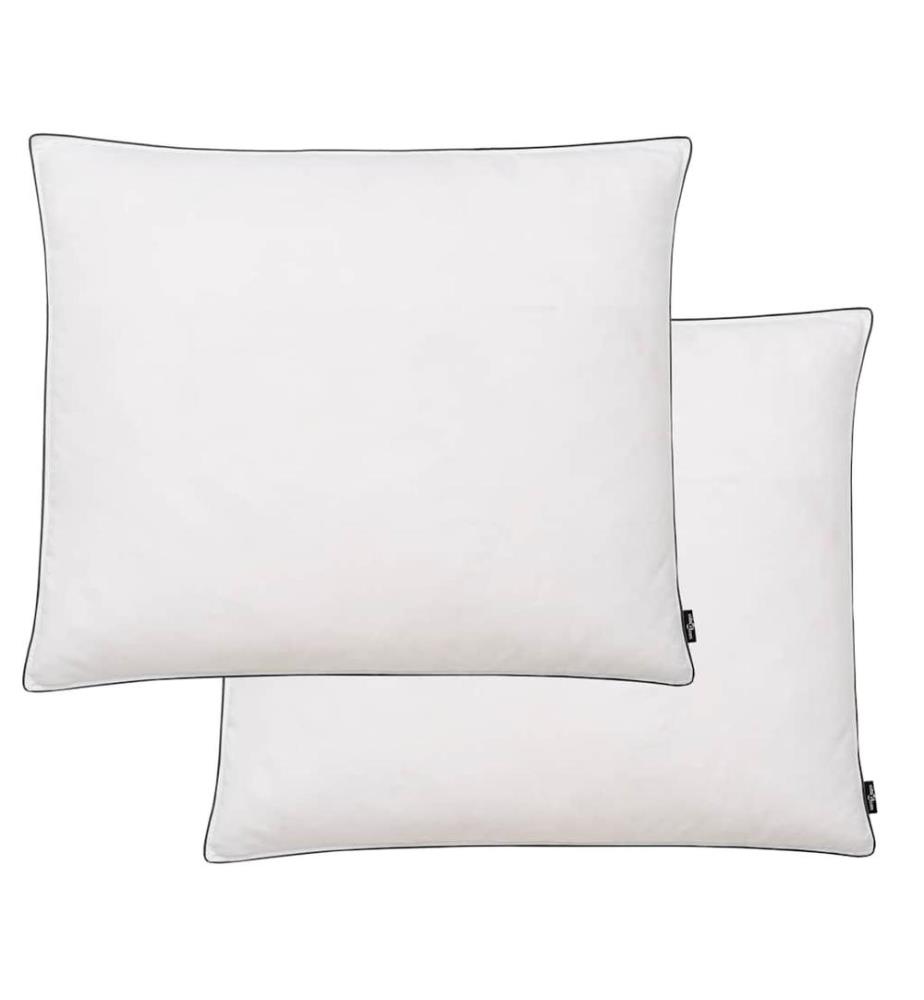 Oreiller lot de 2 Remplissage de duvet léger 70 x 60 cm Blanc