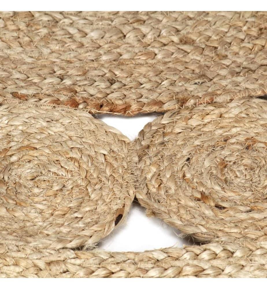Teppich Handgefertigt Jute Geflochten 120 cm