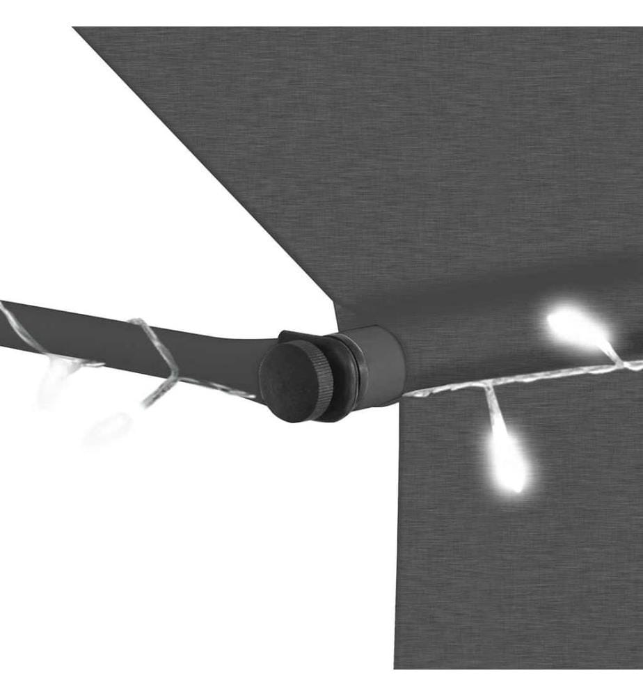 Einziehbare Markise Handbetrieben mit LED 150 cm Anthrazit