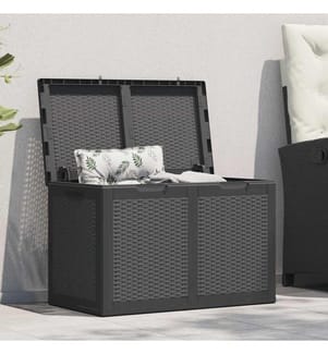 Garten-Aufbewahrungsbox 180 L Schwarz PP Rattan