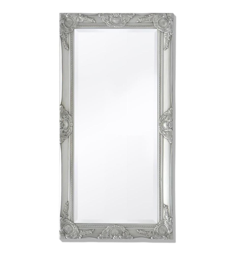 Miroir mural style baroque 100x50 cm Argenté