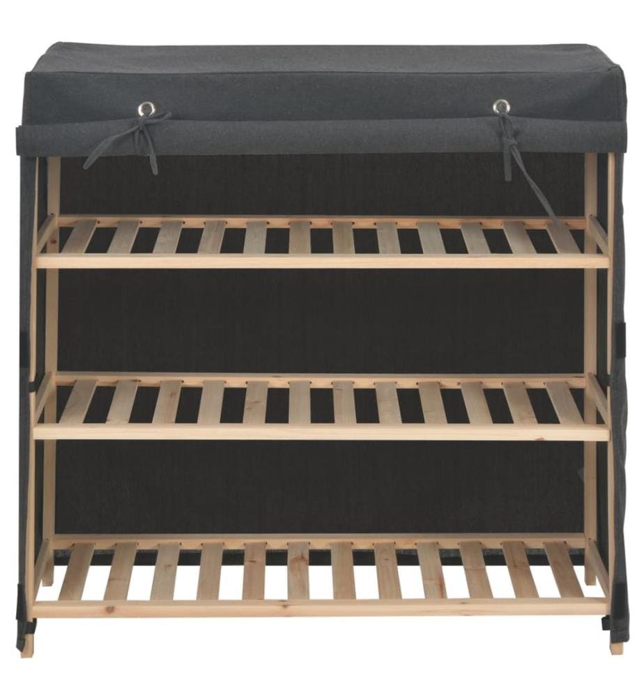 Schuhschrank mit Abdeckung Grau 79 x 40 x 80 cm Stoff