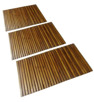 3 x Akazienholz Badematte 80 x 50 cm