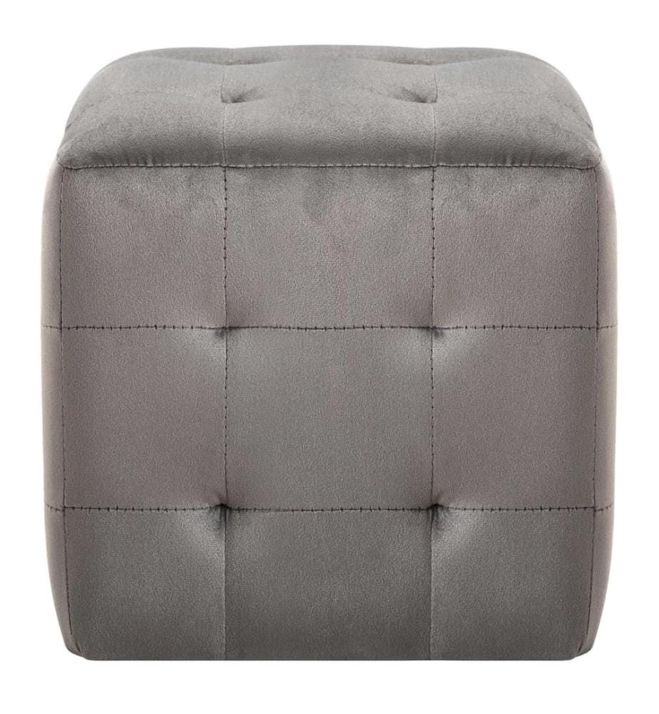 Pouf 2 Stk. Grau 30x30x30 cm Samtstoff