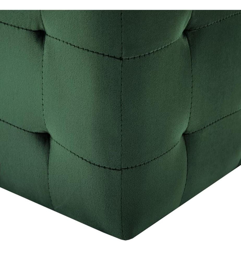 Pouf 2 Stk. Grün 30x30x30 cm Samtstoff