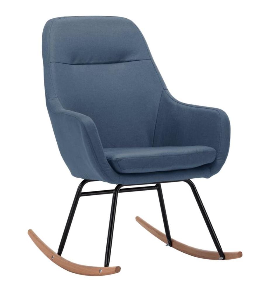 Chaise à bascule Bleu Tissu
