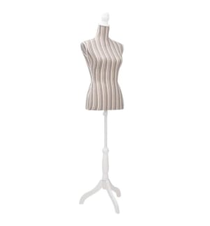 Damenbüste Schneiderpuppe Büste Torso Mannequin Leinen mit Streifen