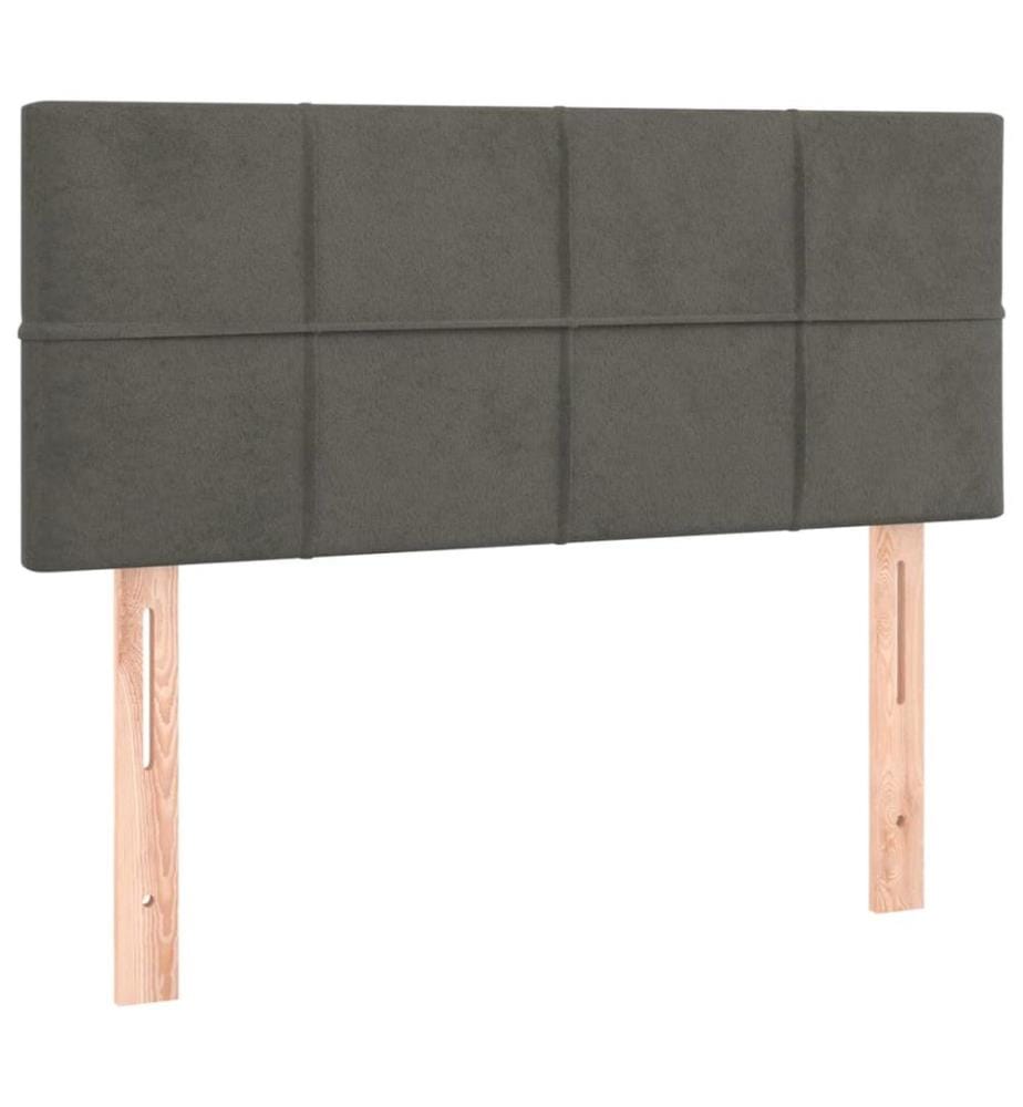 LED Kopfteil Dunkelgrau 100x5x78/88 cm Samt