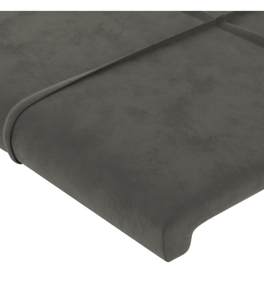 LED Kopfteil Dunkelgrau 100x5x78/88 cm Samt