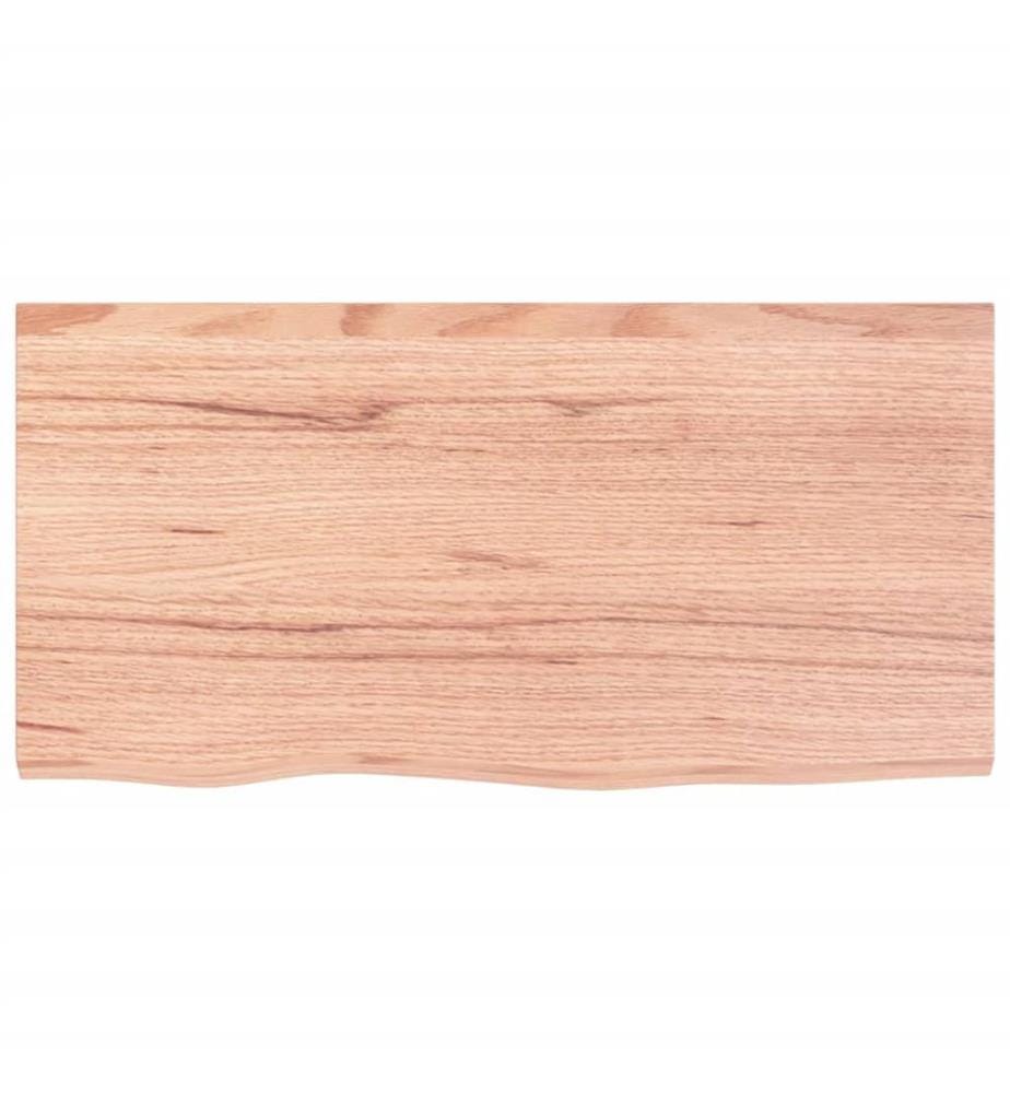 Dessus de table marron clair bois chêne massif traité