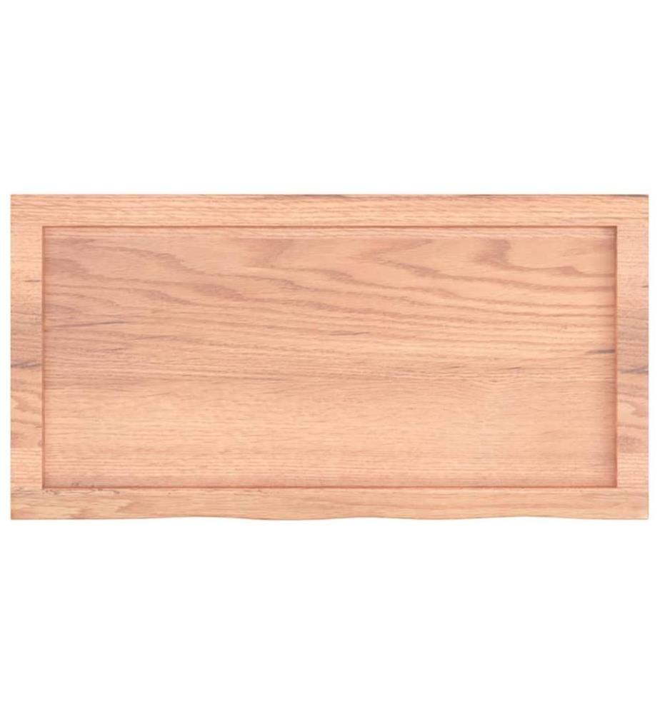 Dessus de table marron clair bois chêne massif traité