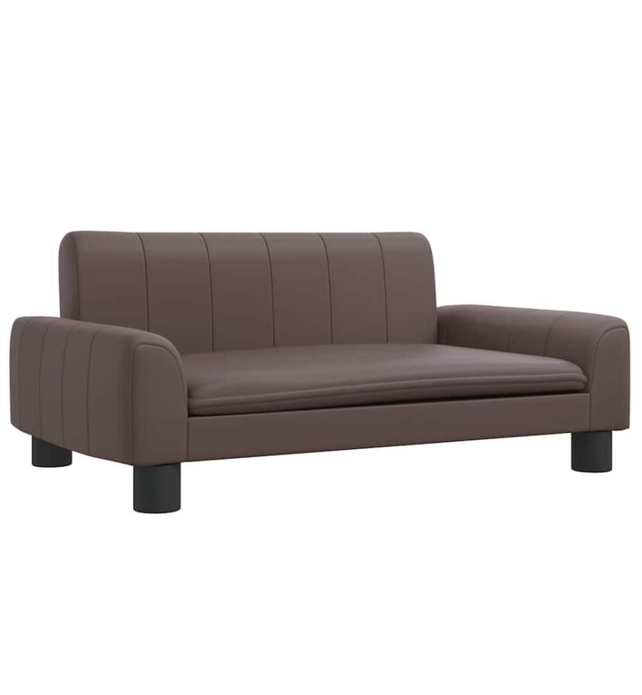 Kindersofa Braun 70x45x30 cm Kunstleder