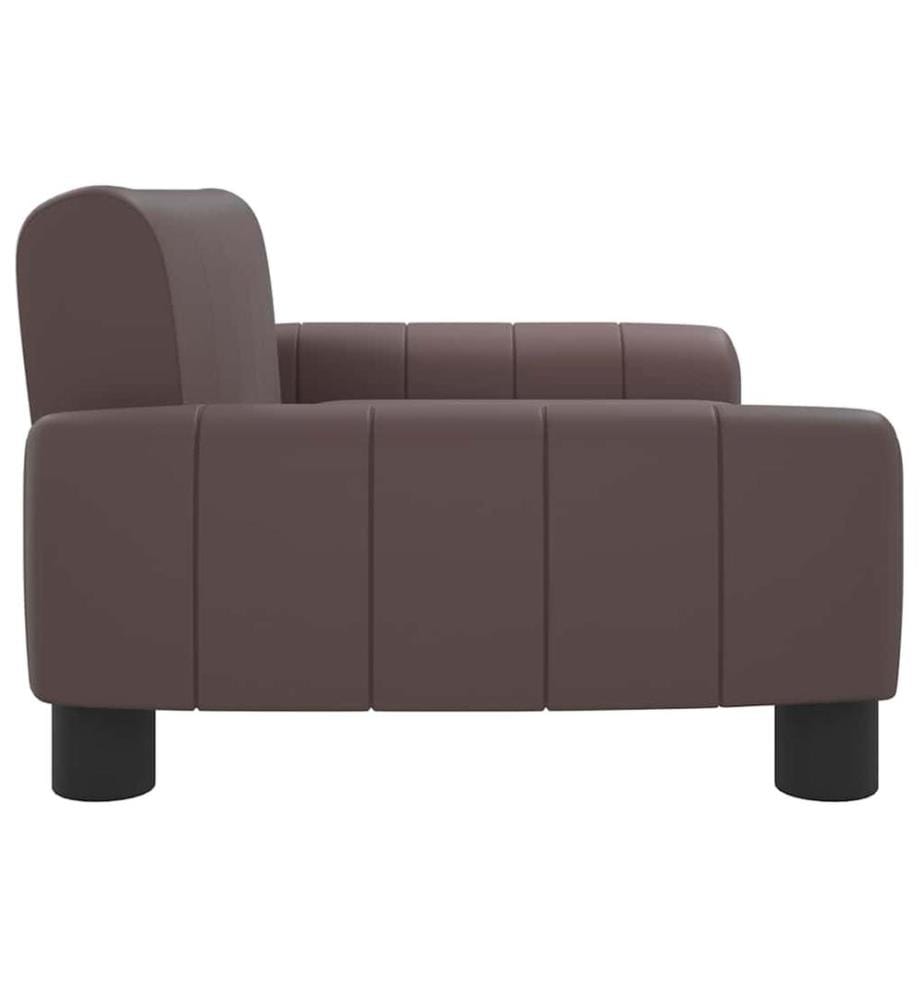 Kindersofa Braun 70x45x30 cm Kunstleder