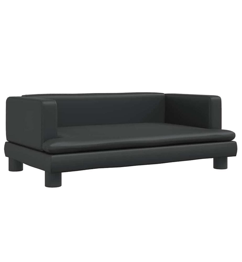 Kindersofa Schwarz 80x45x30 cm Kunstleder