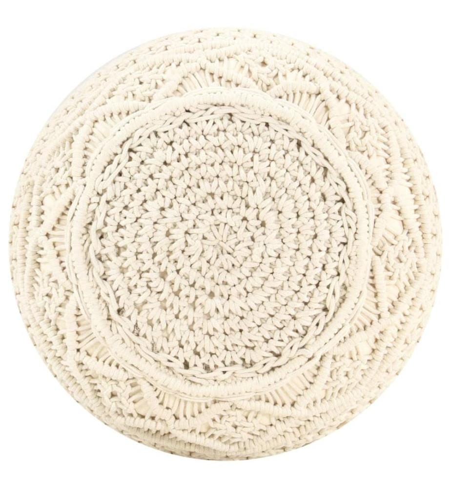 Makramee Sitzpuff Handgefertigt 45x30 cm Baumwolle
