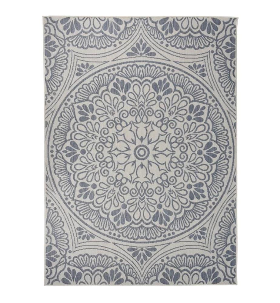 Outdoor-Teppich Flachgewebe 200x280 cm Blaues Muster