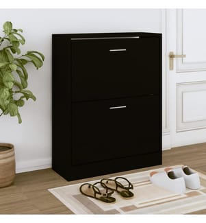 Schuhschrank Schwarz 63x24x81 cm Holzwerkstoff