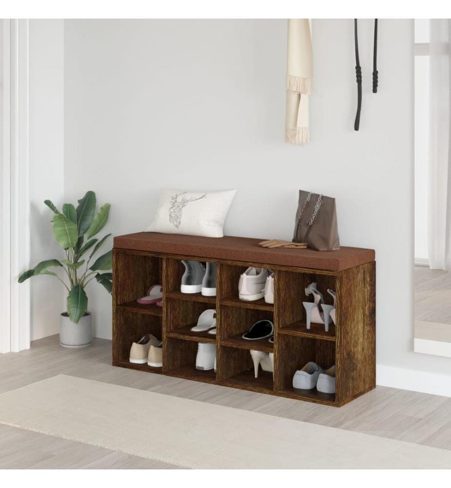 Schuhbank Räuchereiche 103x30x48 cm Holzwerkstoff