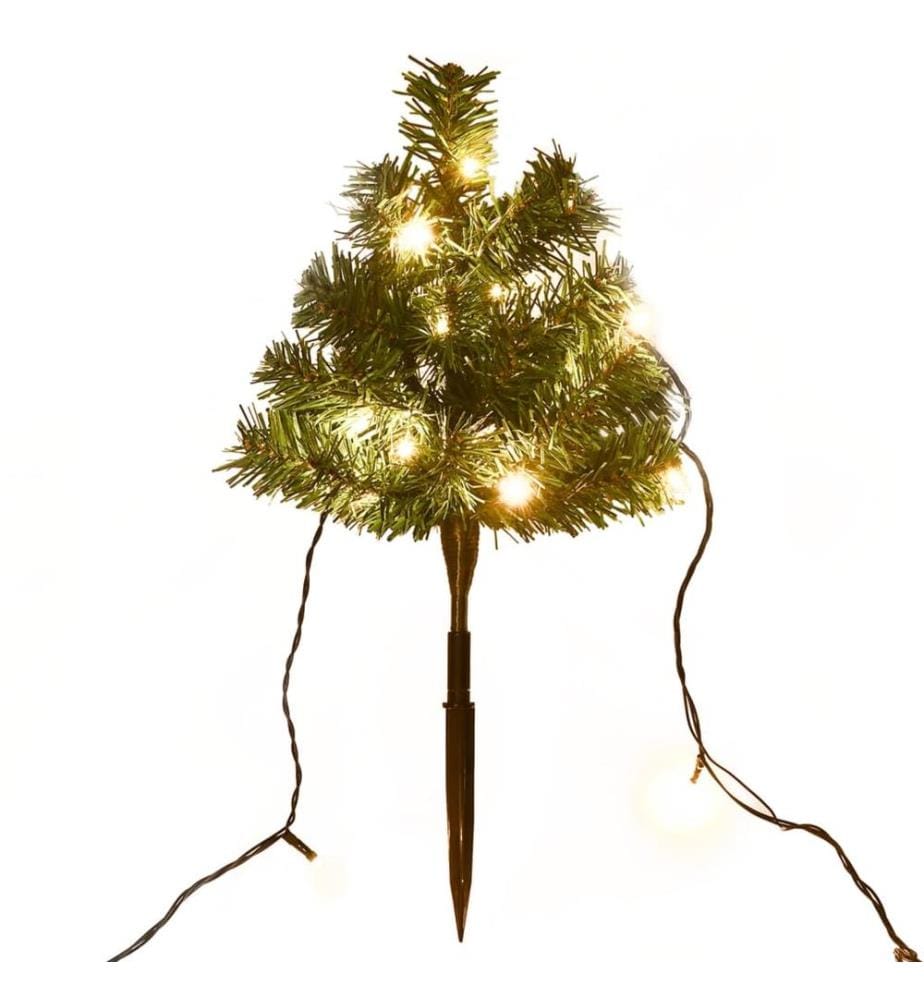 Arbres d'allée de Noël 6 pcs avec LED blanc chaud 45 cm PVC