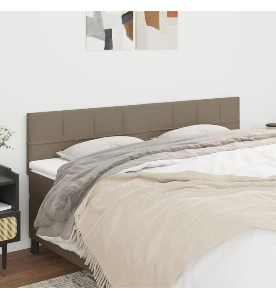 Kopfteile 2 Stk. Taupe 90x5x78/88 cm Stoff