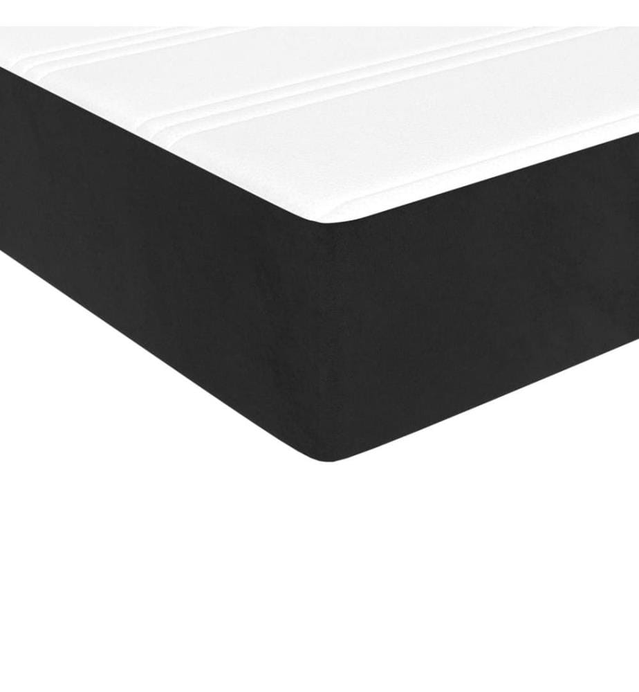 Taschenfederkernmatratze Schwarz 100x200x20 cm Samt